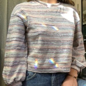 Madewell striped puffed sleeve sweater